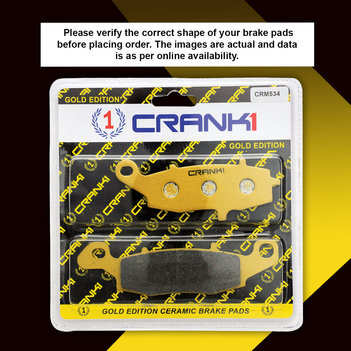 CRANK1 Ceramic Front Brake Pads CRM534 CRM253 for Kawasaki Ninja 650 2006-2016 Left Right HH Rated Disc Brake Pads