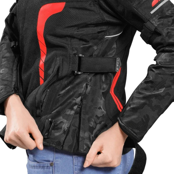 Bison ProGear Phoenix women riding jacket hi viz red