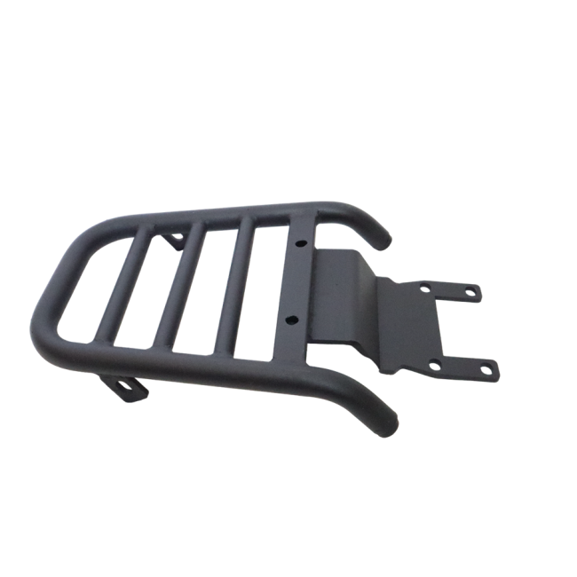 MotoCare pipe carrier installed on TVS Apache RTR 160 rear view