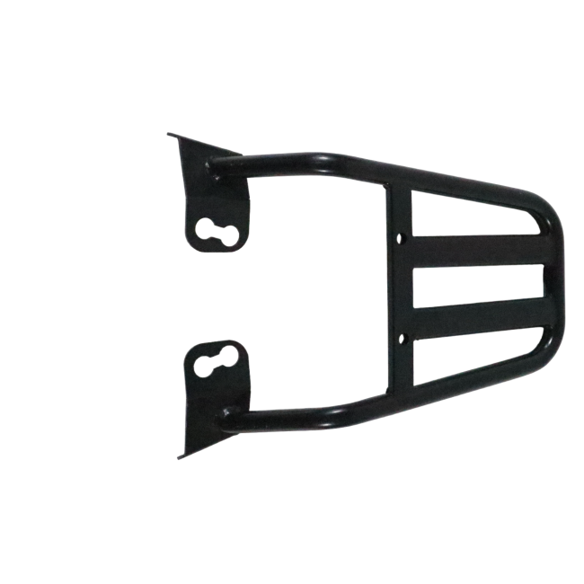 Motocare Dominar 400 pipe carrier installed on Bajaj Dominar 400 motorcycle providing heavy duty luggage support for touring and travel