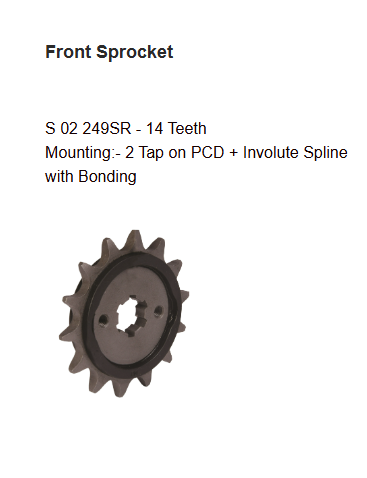 Brass Chain and Sprocket Kit 14T 37T 104L for Bajaj Pulsar 220CC HPORC 355