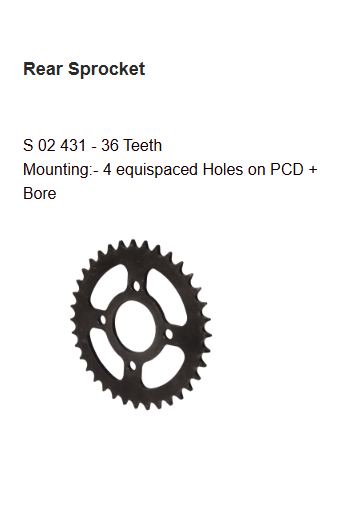 Brass Chain and Sprocket Kit 14T 36T 104L for Bajaj Pulsar 220 DTSi 2017 HPORC 354