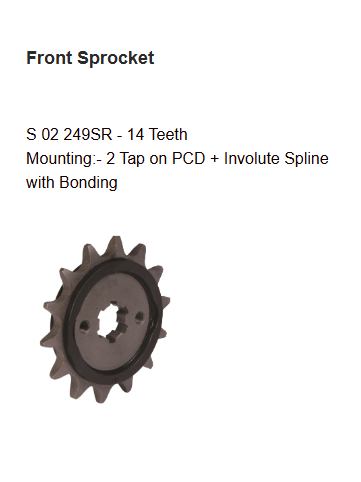 Brass Chain and Sprocket Kit 14T 36T 104L for Bajaj Pulsar 220 DTSi 2017 HPORC 354