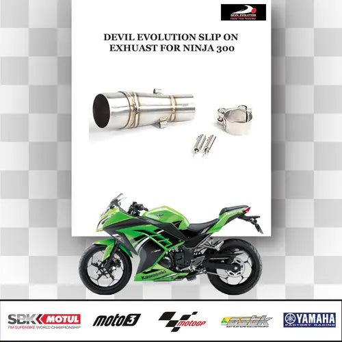 Kawasaki Ninja 300 Devil Evolution exhaust installed