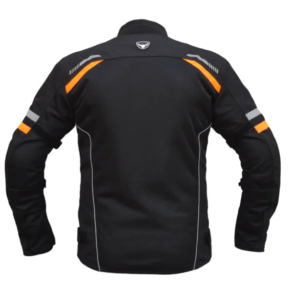 Bison ProGear Raptor V2 riding jacket black hi viz orange