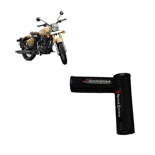 Bike Handle Grip Cover for Royal Enfield (Black & Red)