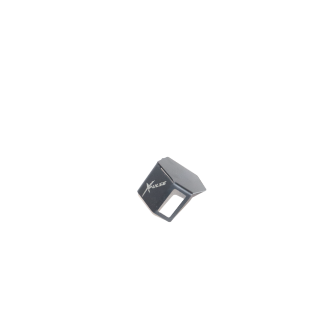 MotoCare CNC reservoir oil cap installed on Hero Xpulse motorcycle brake fluid tank for premium styling and secure sealing