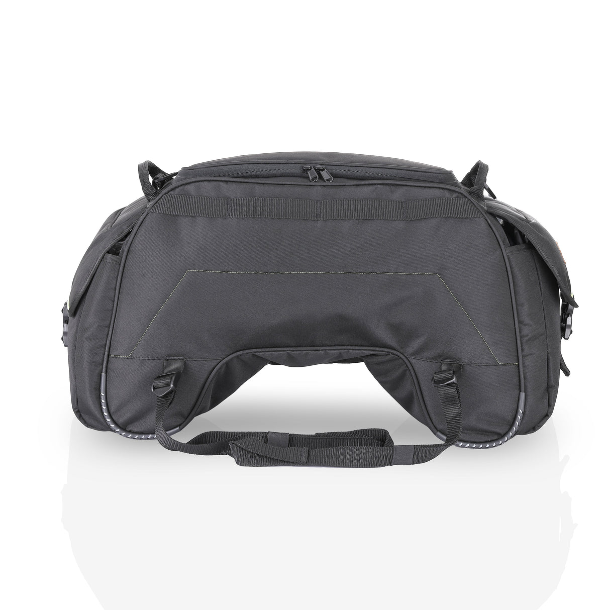 Guardian Gears SideKick 45L Motorcycle Tail Bag with waterproof inner dry bag and outer rain cover mounted on a motorcycle for touring
