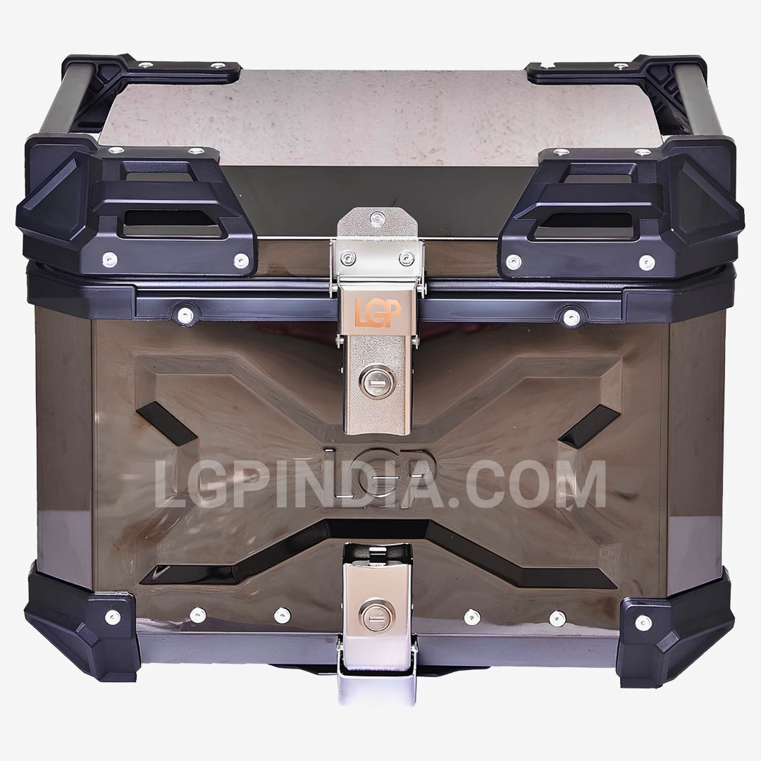 LGP 45L COLOURFULL reflective aluminum motorcycle top box with backrest
