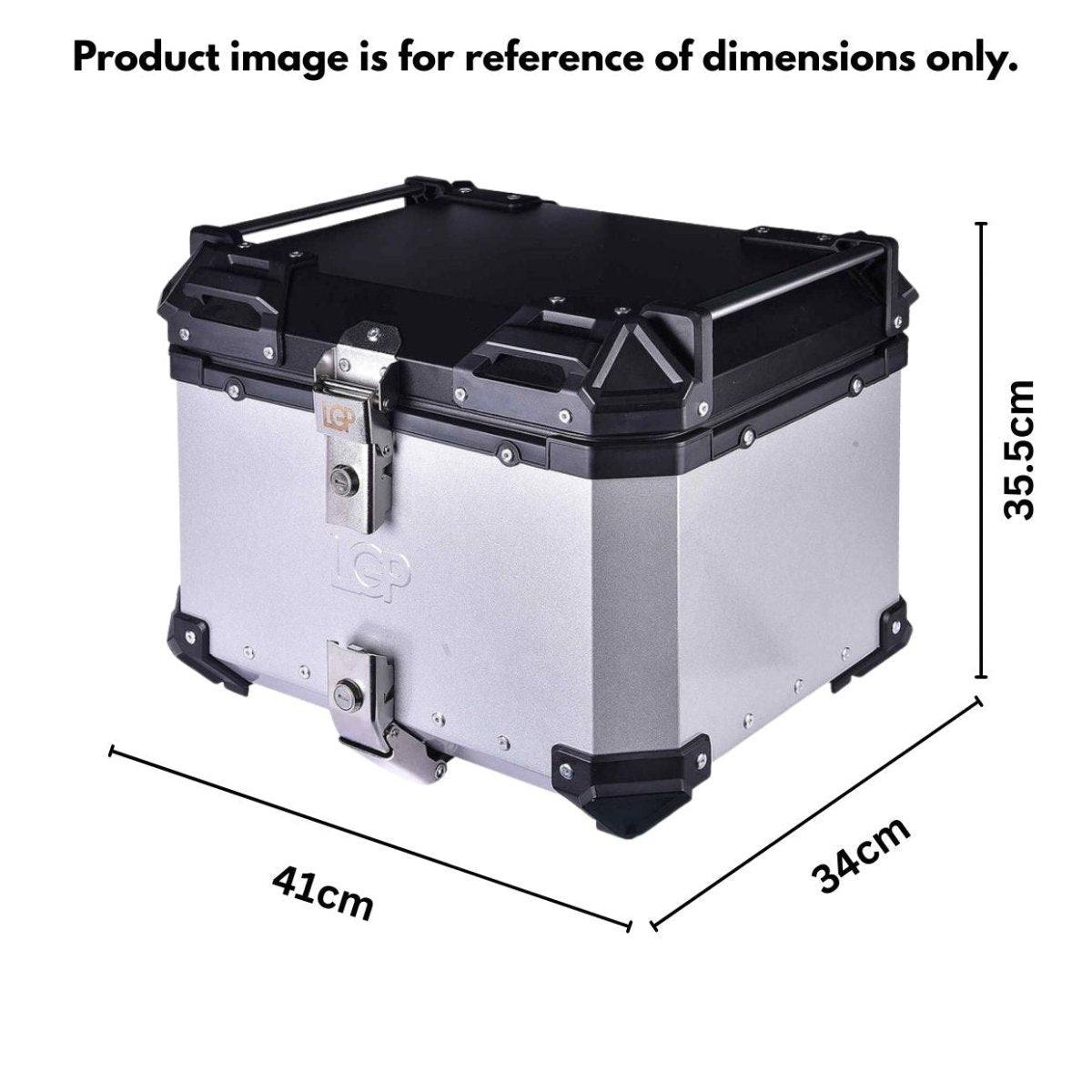 LGP 45L COLOURFULL reflective aluminum motorcycle top box with backrest