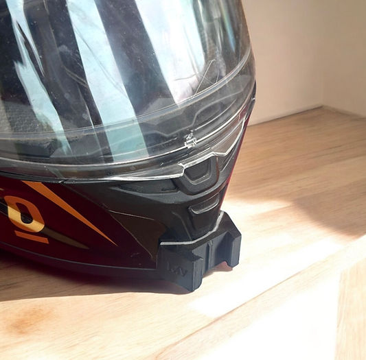 Ridex Titanium helmet chin mount with GoPro installed