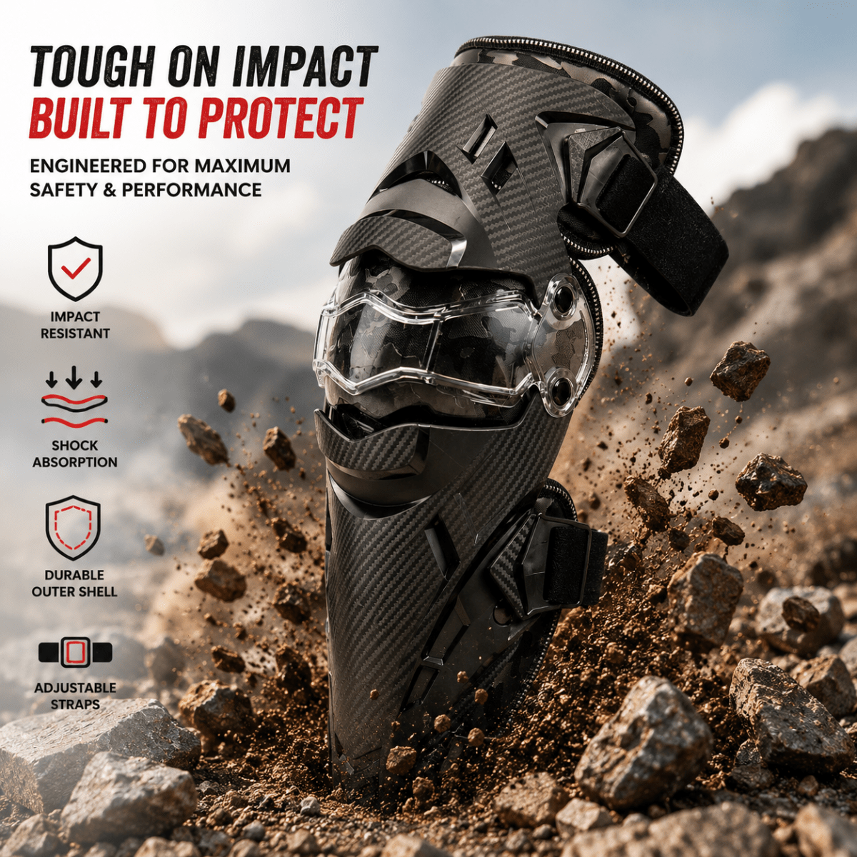 LGP motorcycle knee guards set of 2