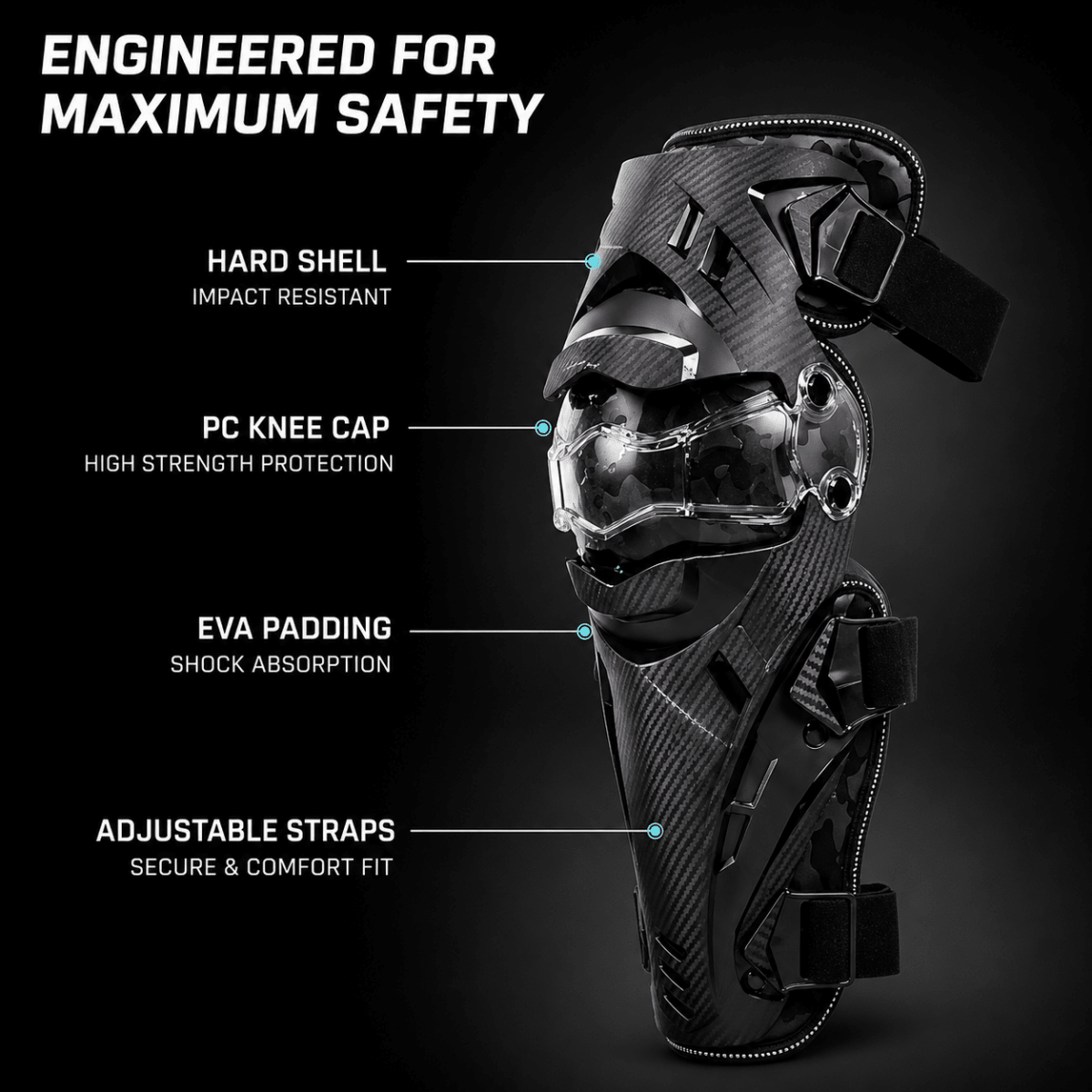 LGP motorcycle knee guards set of 2