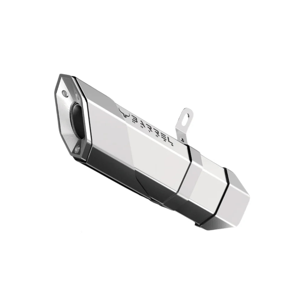 Barrel Rogue slip-on exhaust for Aprilia SR 160 and SXR 160 stainless steel performance scooter exhaust