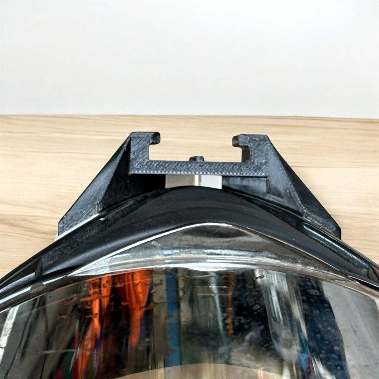 Royal Enfield Roadster helmet chin mount with GoPro installed
