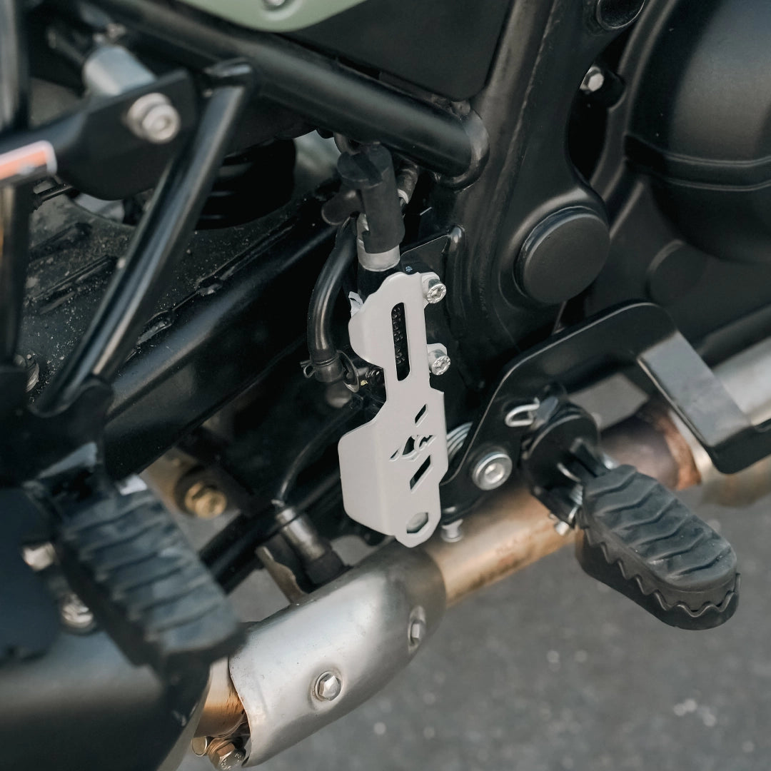 Legundary Buckler Master Cylinder Guard Silver for Royal Enfield Scram 440 aluminium rear brake protection accessory
