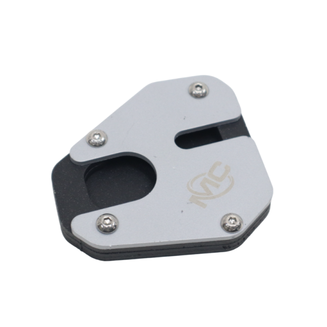 MotoCare side stand extender installed on Hero XPulse 210 for improved parking stability