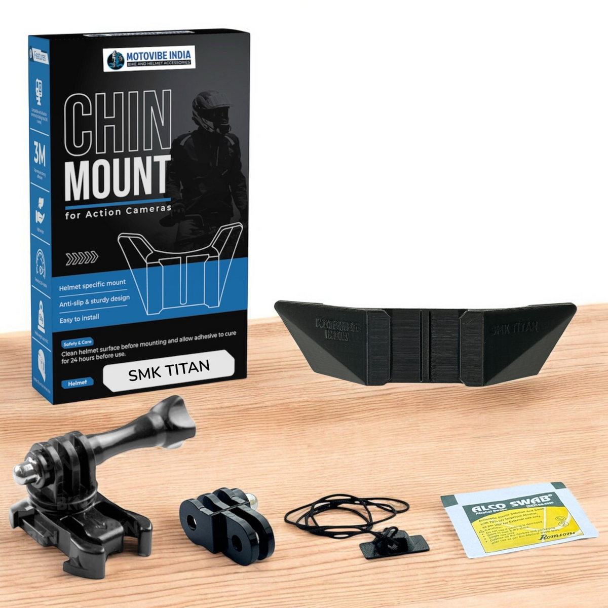 Steelbird SBA20 SBA11 helmet chin mount installed for GoPro Insta360 DJI POV motovlogging action camera setup on motorcycle helmet