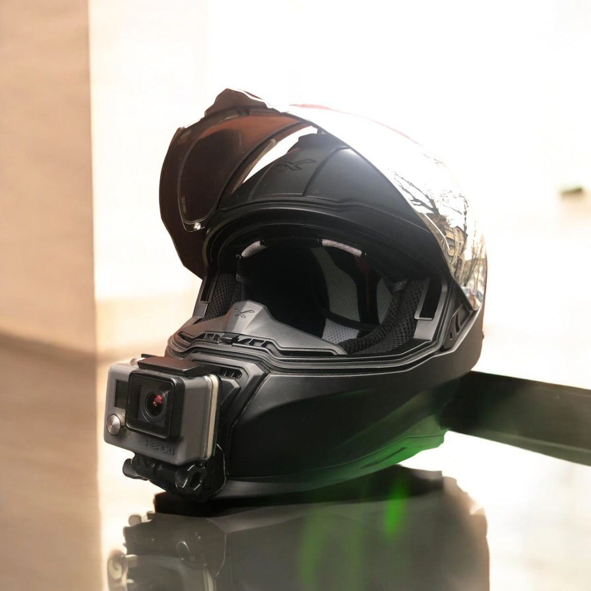 Moto Vibe India Nexx SX100 and SX100R helmet chin mount for GoPro and Insta360
