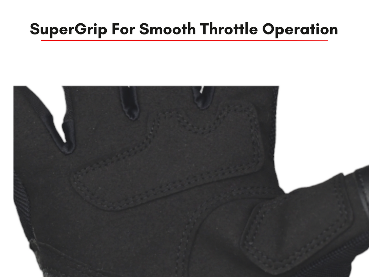 Scala Atlas black grey motorcycle riding gloves front view