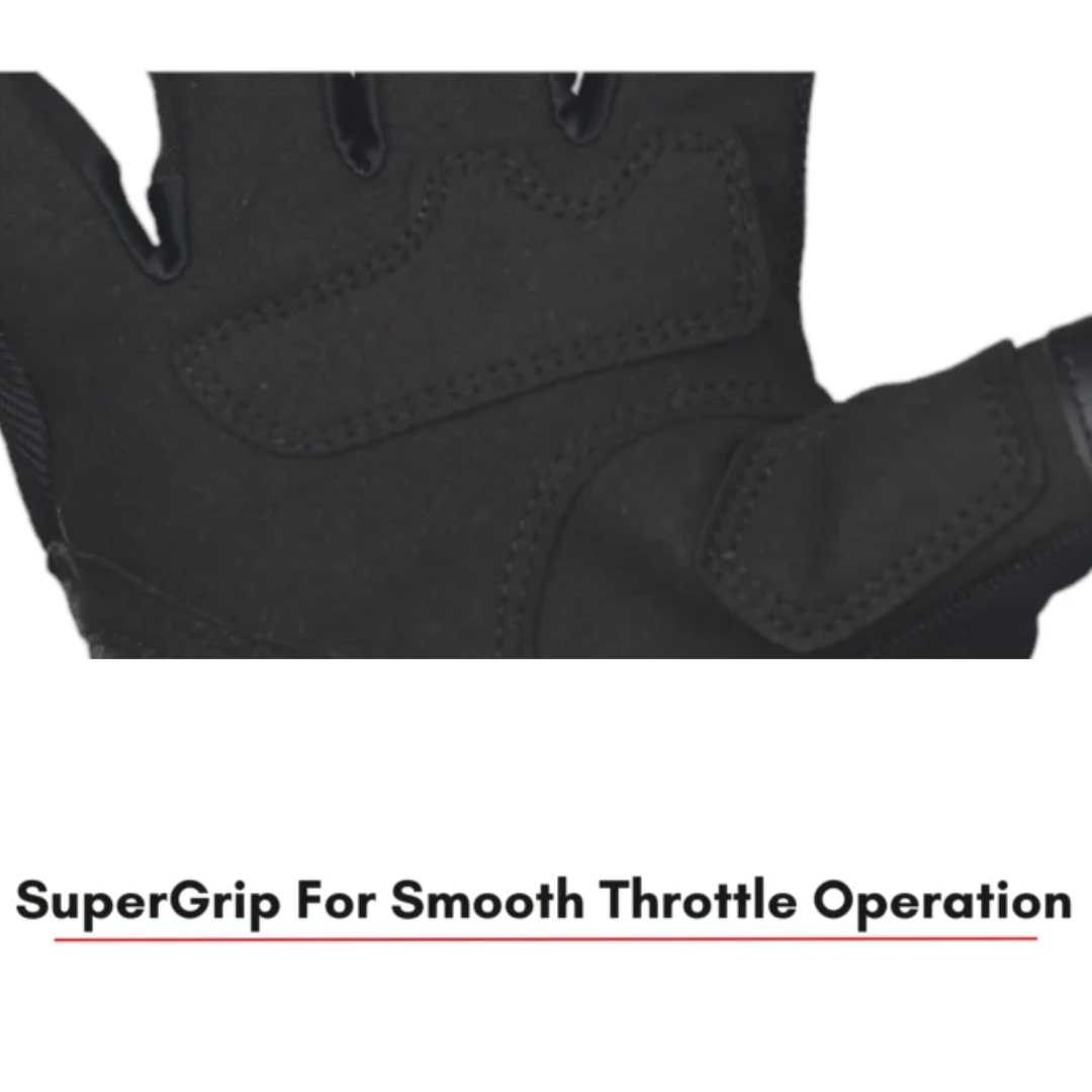 Scala Atlas black and red motorcycle riding gloves with protective knuckles