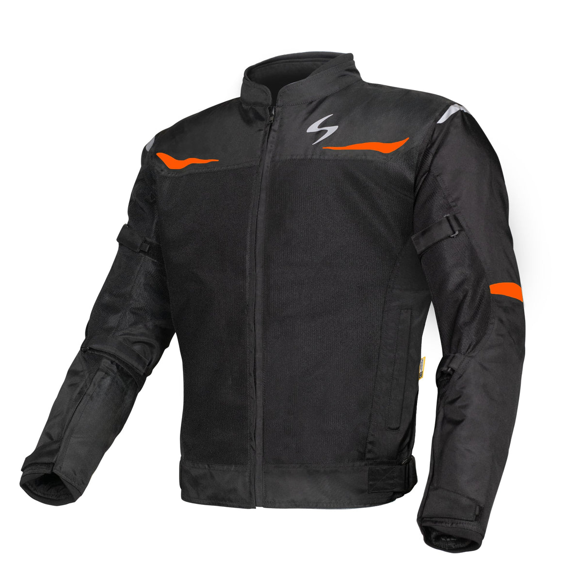 SCALA Blaze Black & Orange CE Level 2 Motorcycle Riding Jacket for Men