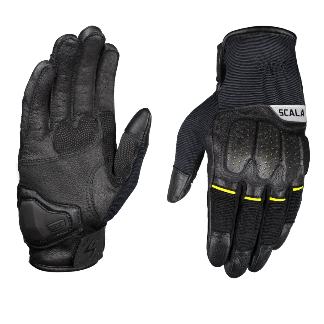 Scala Speed-2 black genuine leather motorcycle riding gloves