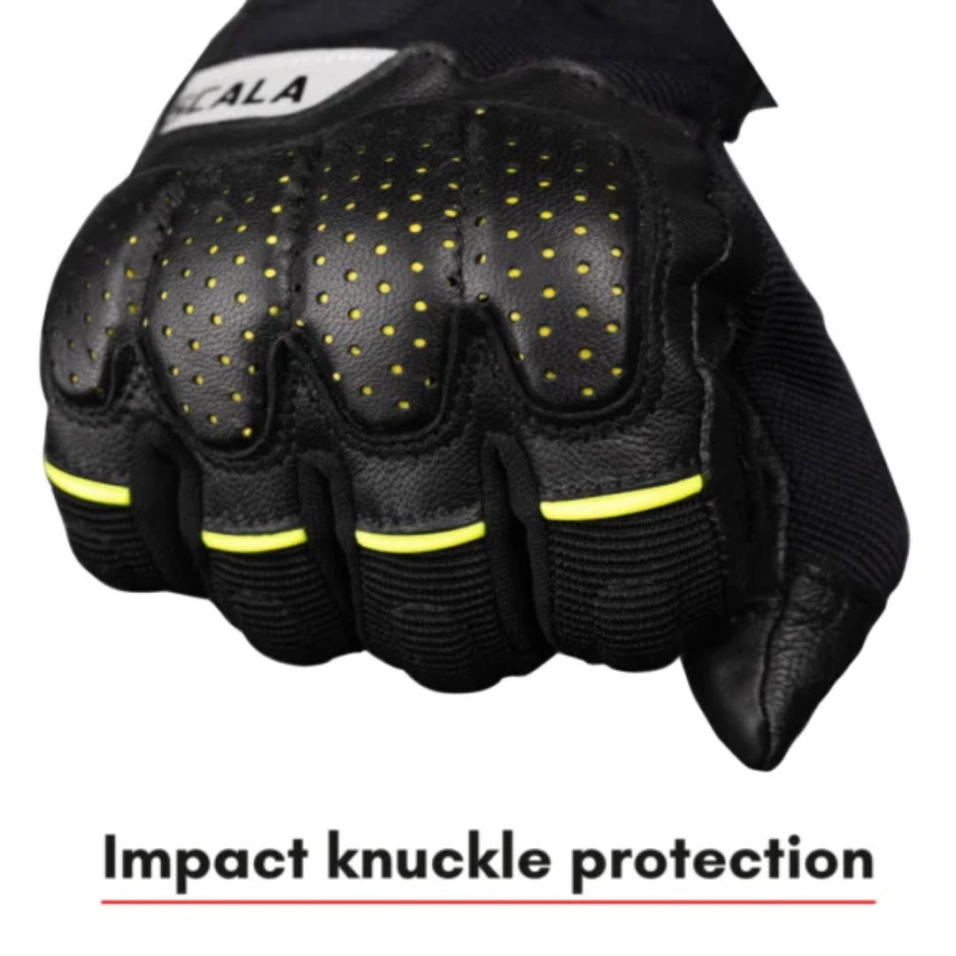 Scala Speed-2 black genuine leather motorcycle riding gloves