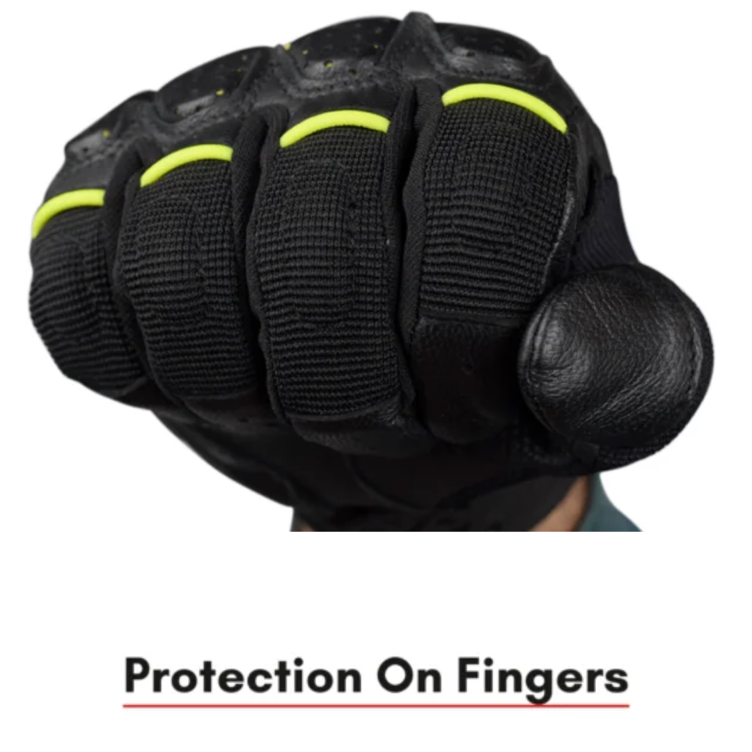 Scala Speed-2 olive green genuine leather motorcycle riding gloves