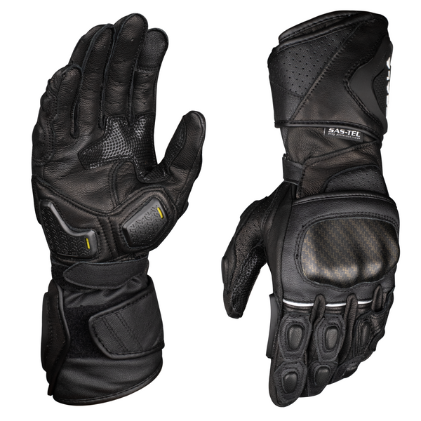 Scala Trekker motorcycle gloves showing SAS-TEC carbon knuckle protectors