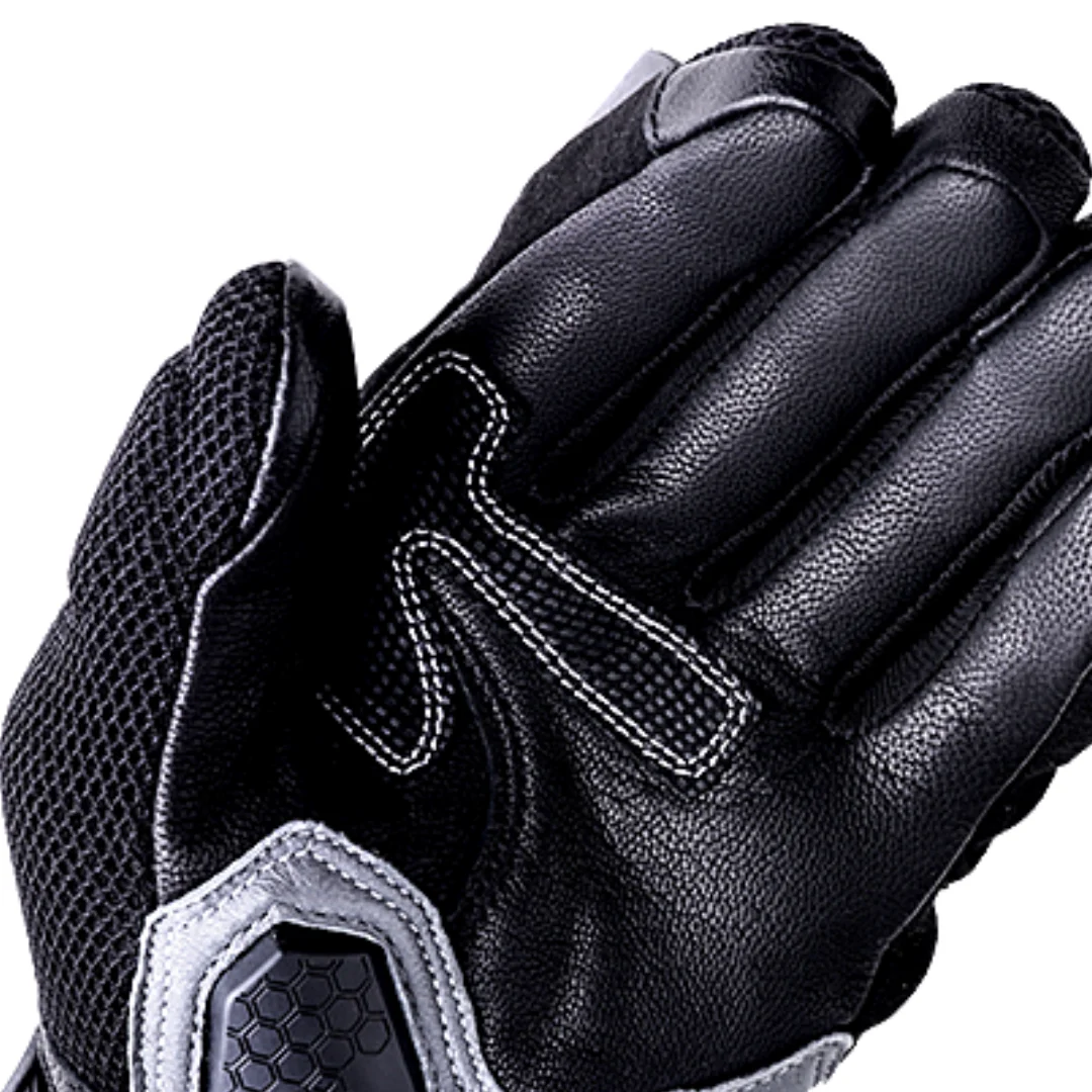 Scala Viper black genuine leather motorcycle riding gloves front view