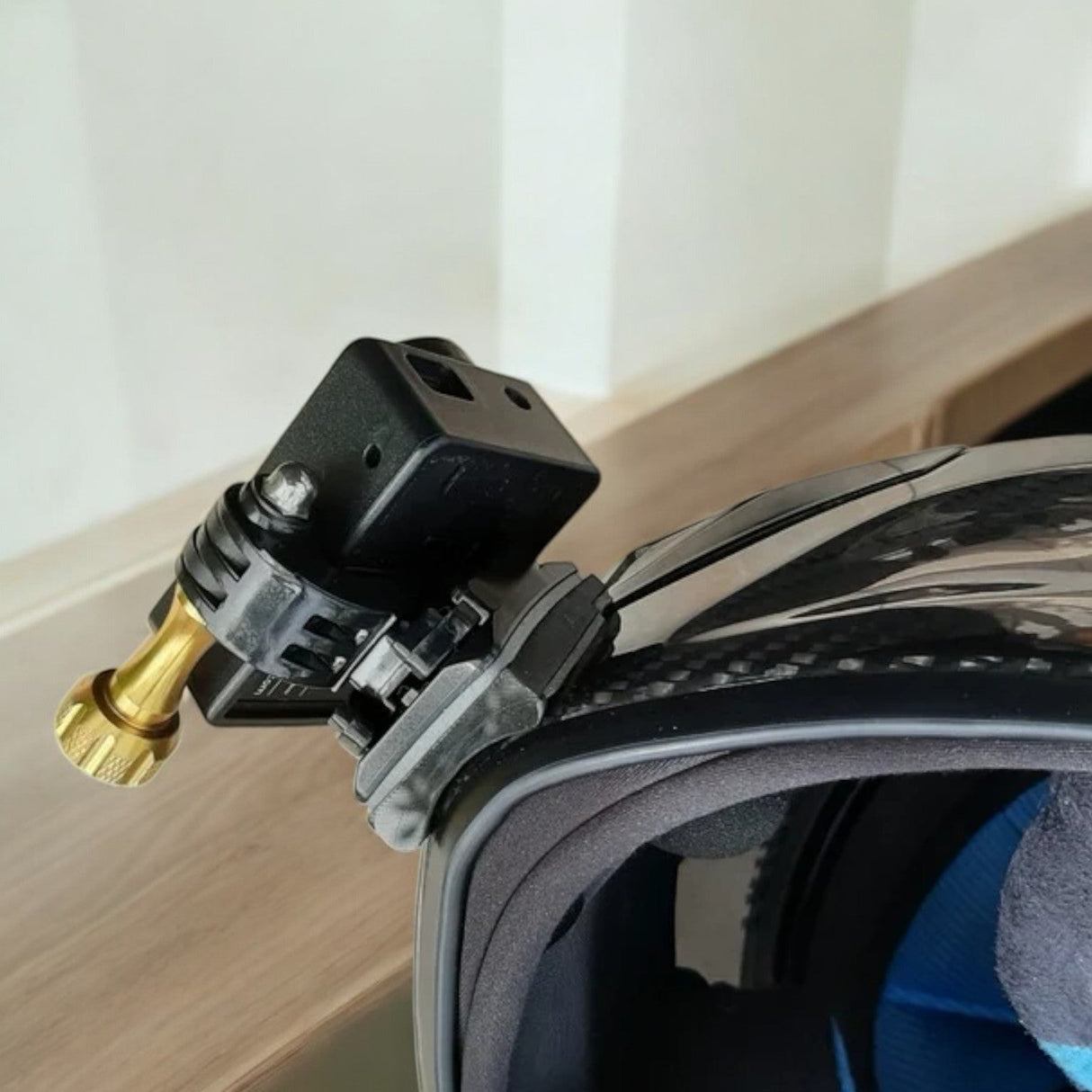 Moto Vibe India Shark Spartan helmet chin mount for GoPro and Insta360 action cameras