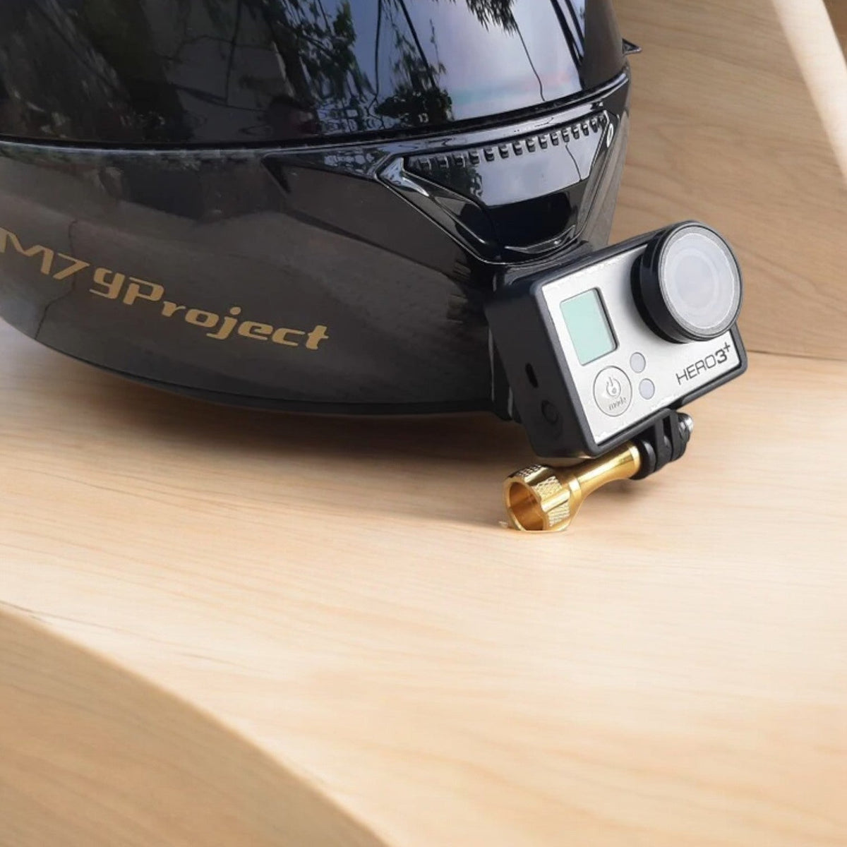Moto Vibe India Shark Spartan helmet chin mount for GoPro and Insta360 action cameras