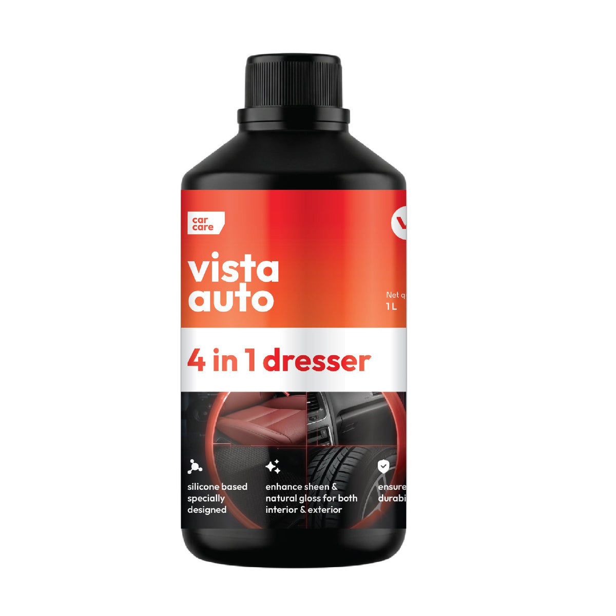 Vista Auto 4-in-1 car dashboard polish and multi-surface shiner 1 litre