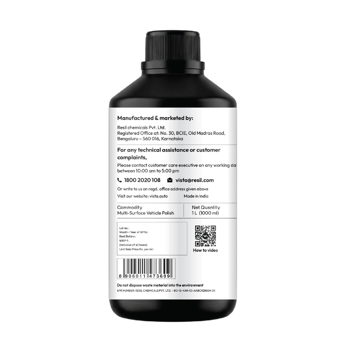 Vista Auto 4-in-1 car dashboard polish and multi-surface shiner 1 litre