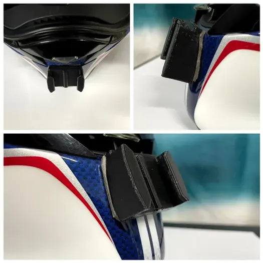 SHOEI Hornet X2 ADV helmet chin mount installed for GoPro and Insta360 POV off-road and adventure motovlogging camera setup