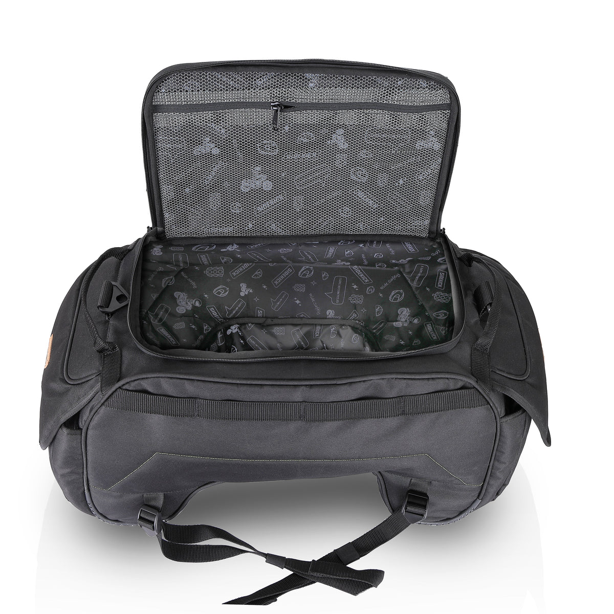 Guardian Gears SideKick 45L Universal Motorcycle Tail Bag with waterproof rain cover mounted on motorcycle for touring and travel