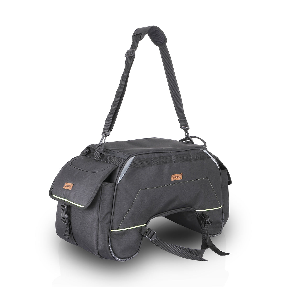Guardian Gears SideKick 45L Universal Motorcycle Tail Bag with waterproof rain cover mounted on motorcycle for touring and travel