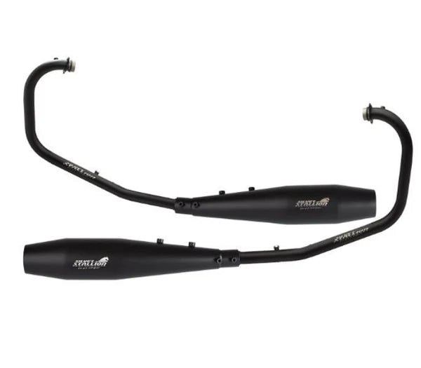 Silver Stallion Performance black matte full-system exhaust for Royal Enfield Interceptor 650 and Continental GT 650