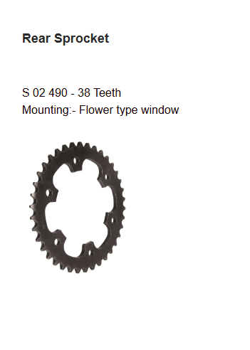 Brass Chain and Sprocket Kit 16T 38T 102 Links for Royal Enfield Thunderbird 350 Classic 350 CL272