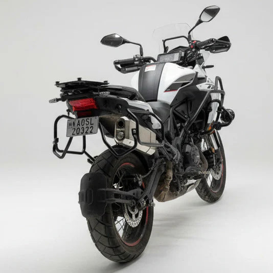 Barrel Storm stainless steel slip-on exhaust with link pipe for Benelli TRK 502X adventure motorcycle