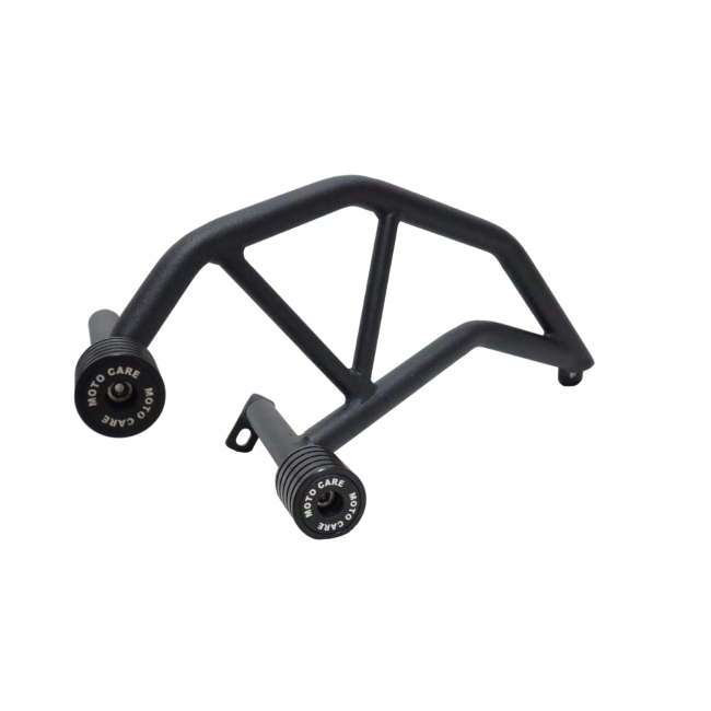 Motoacre Type 2 crash guard installed on TVS Apache RTR 200 side view