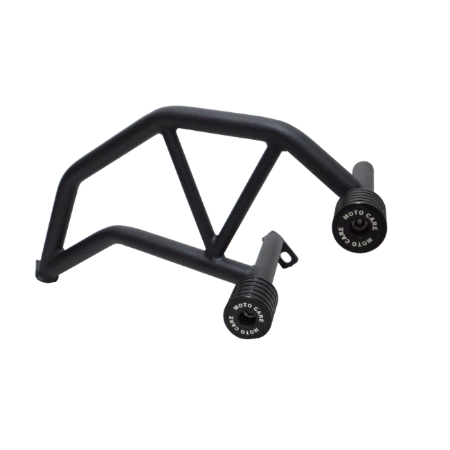 Motoacre Type 2 crash guard installed on TVS Apache RTR 200 side view