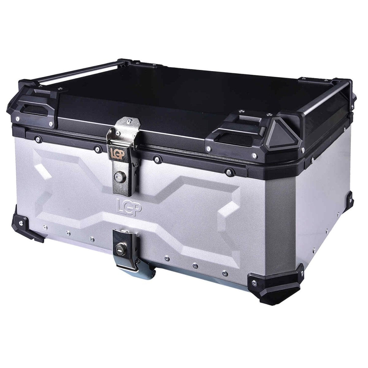 LGP 65L aluminum top box with backrest in black