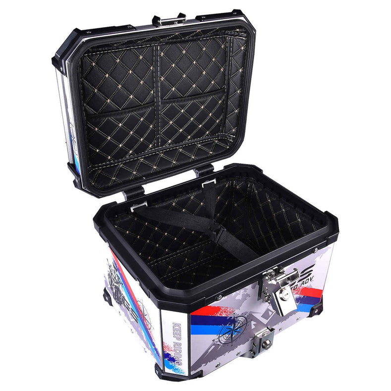 LGP 45L GS Moto ADV aluminum motorcycle top box black graphics