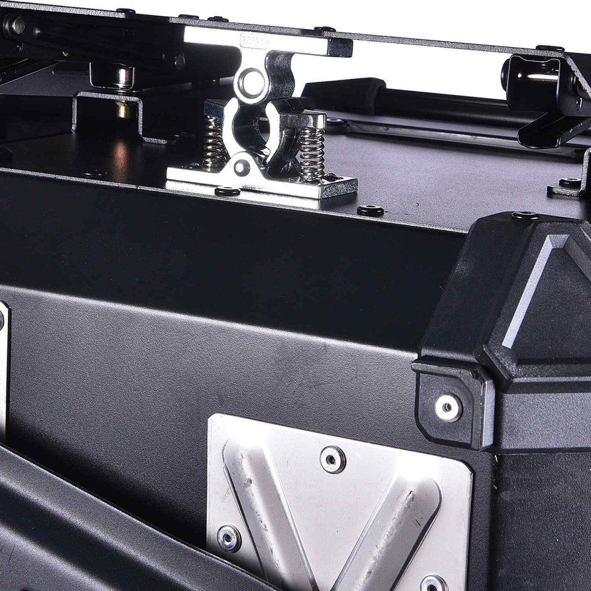 LGP 45L black aluminum motorcycle top box with backrest