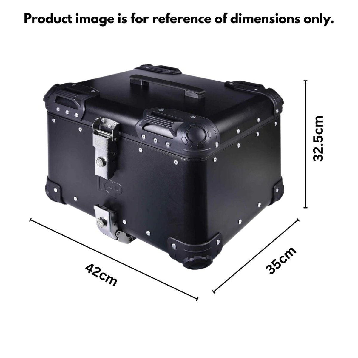 LGP 45L black aluminum motorcycle top box with backrest