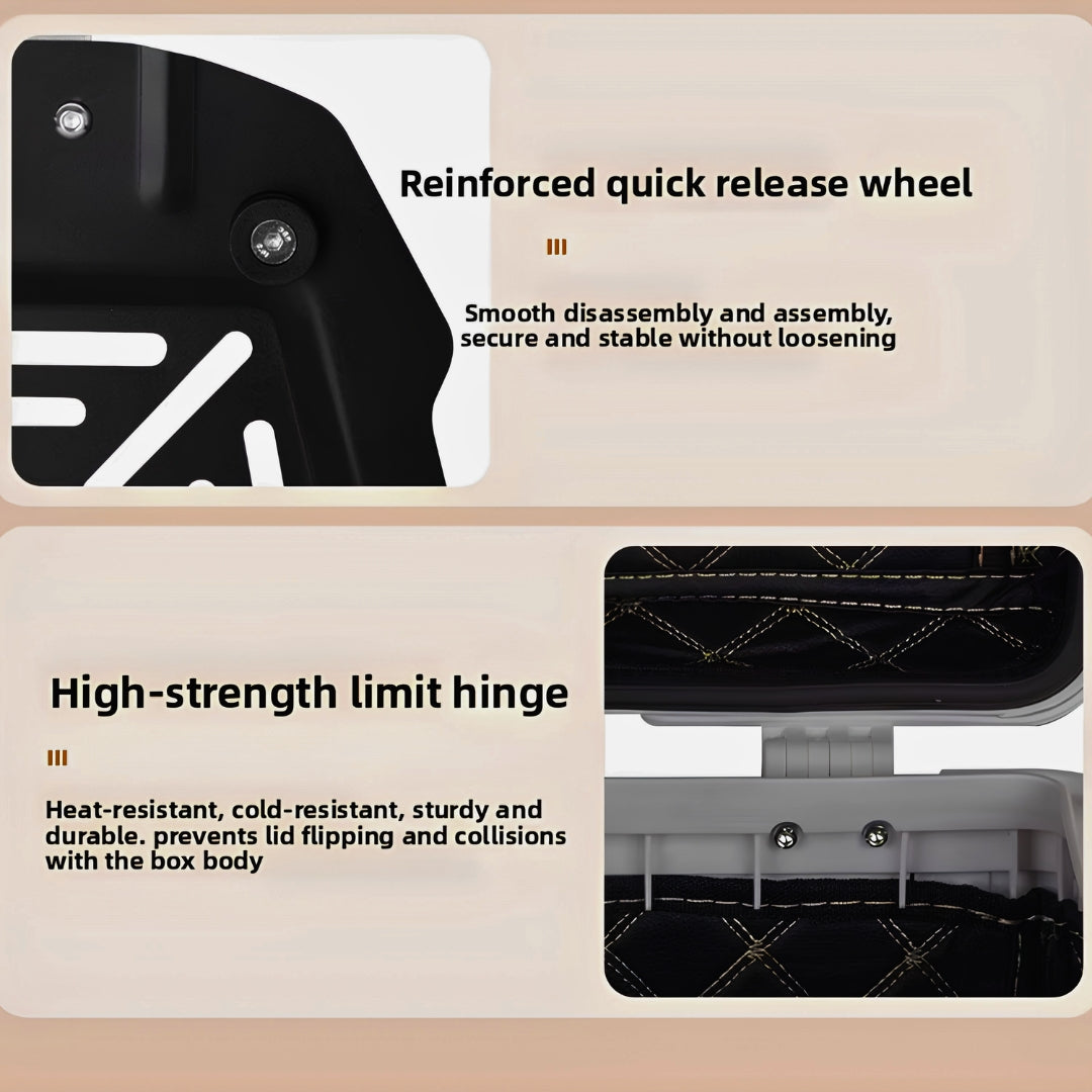 LGP 45L white aluminum motorcycle top box with backrest