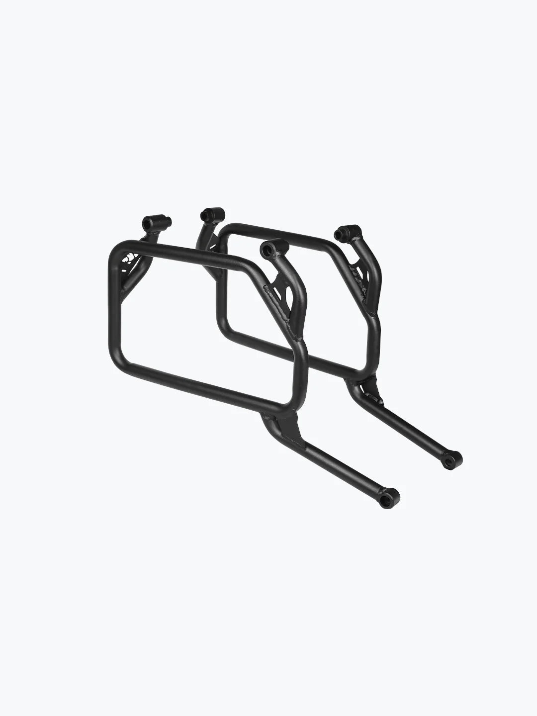 Aragorn saddle stay installed on Royal Enfield Himalayan 450 black mild steel luggage support