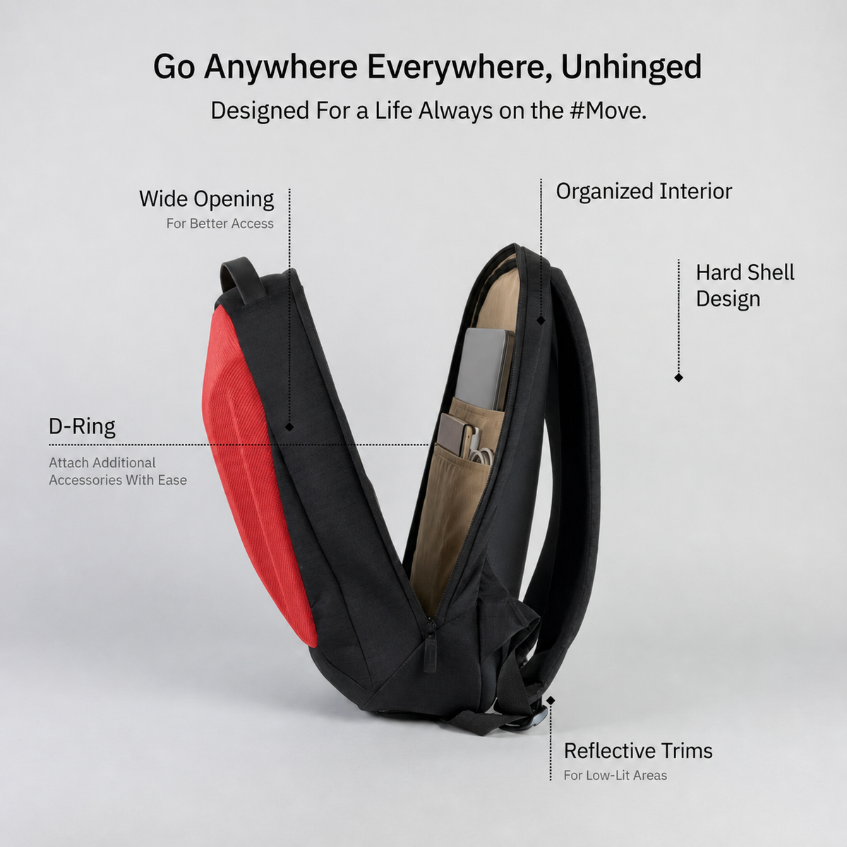 Vantora Switch Sling Backpack 15L – Convertible Water-Resistant Everyday Carry Bag for Work, Travel and Daily Commute